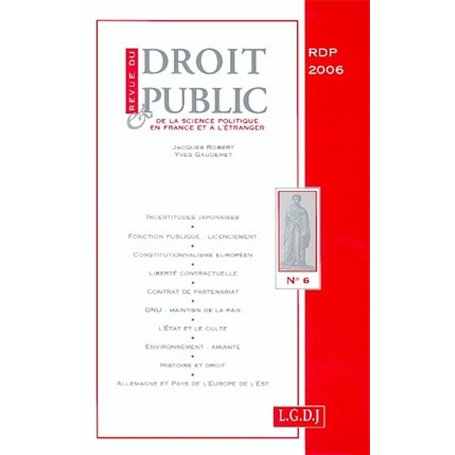 REVUE DU DROIT PUBLIC N 6 2006