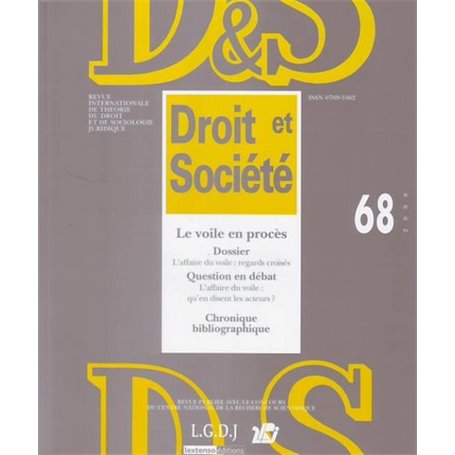 REVUE DROIT ET SOCIETE N 68 - 2008