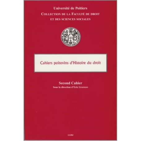 CAHIERS POITEVINS D HISTOIRE DU DROIT