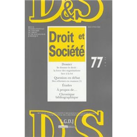 REVUE DROIT ET SOCIETE N 77 - 2011