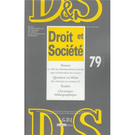 REVUE DROIT ET SOCIETE N 79 - 2011