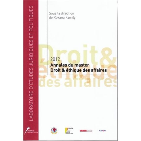 ANNALES DU MASTER DROIT ET ÉTHIQUE DES AFFAIRES 2012