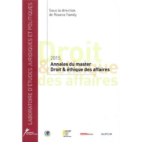 ANNALES 2015 DU MASTER DROIT ET ÉTHIQUE DES AFFAIRES