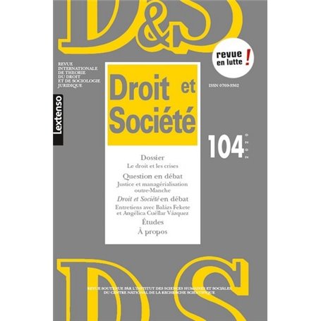 DROIT ET SOCIETE N 104-2020