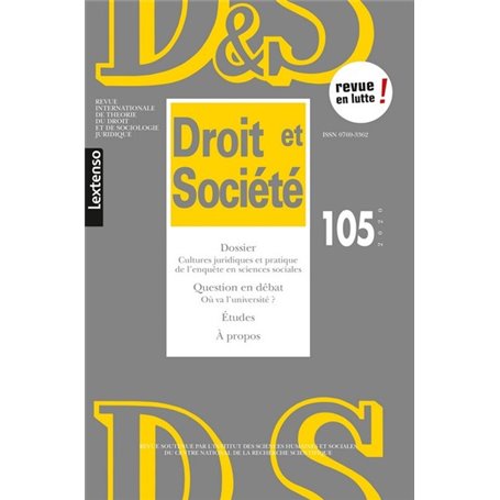 Droit & Société N°105-2020