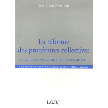 la réforme des procédures collectives