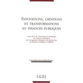 innovations, créations et transformations en finances publiques
