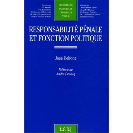 responsabilité pénale et fonction politique