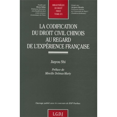 la codification du droit civil chinois au regard de l'expérience française