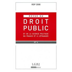 REVUE DE DROIT PUBLIC RDP N 4 2008