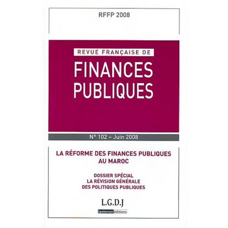 REVUE FRANÇAISE DE FINANCES PUBLIQUES N 102 - 2008