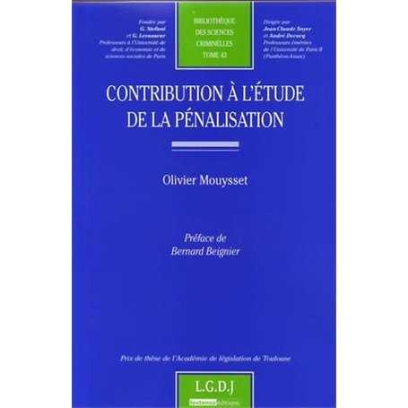 contribution à l'étude de la pénalisation