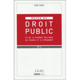 REVUE DU DROIT PUBLIC N 4 2009