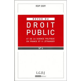 REVUE DU DROIT PUBLIC N 6 2009