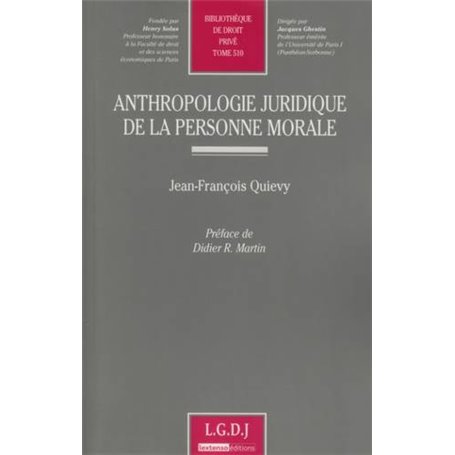 anthropologie juridique de la personne morale