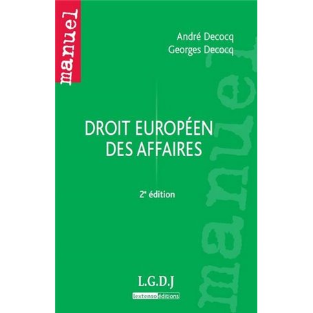 droit européen des affaires - 2ème édition