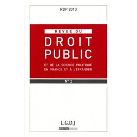 REVUE DU DROIT PUBLIC N 2 2010