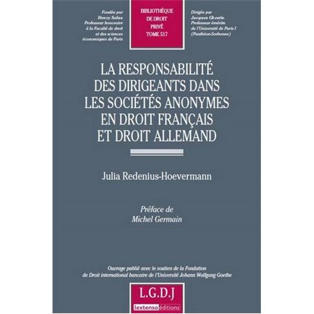 la responsabilité des dirigeants dans les sociétés anonymes en droit français et