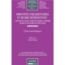 immunités parlementaires et régime représentatif : l'apport du droit constitutio