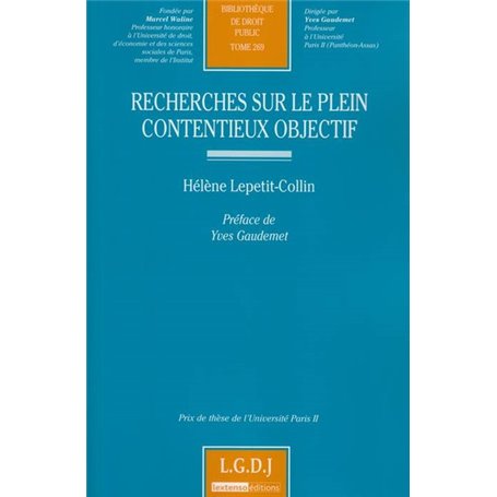 recherches sur le plein contentieux objectif