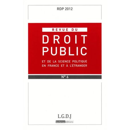 REVUE DU DROIT PUBLICN N 6 2012