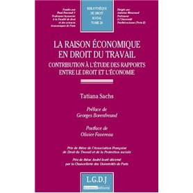 la raison économique en droit du travail - contribution à l'étude des rapports e