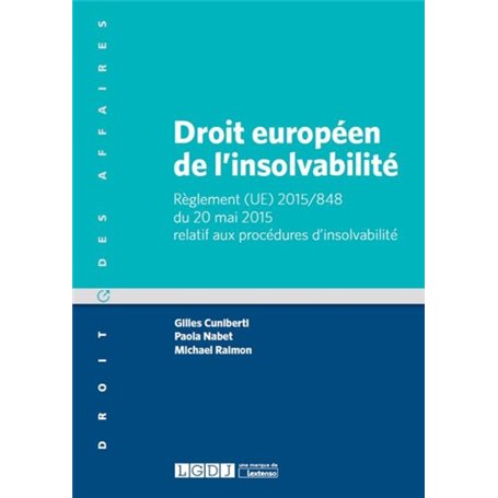 DROIT EUROPEEN DE L'INSOLVABILITE