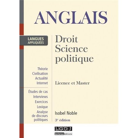 ANGLAIS : DROIT, SCIENCES POLITIQUES - 3ÈME ÉDITION