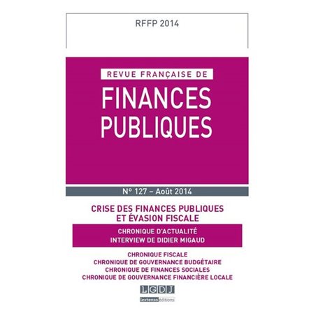 REVUE FRANÇAISE DE FINANCES PUBLIQUES N 127 - 2014