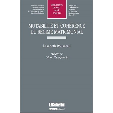 mutabilité et cohérence du régime matrimonial