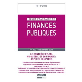 REVUE FRANÇAISE DE FINANCES PUBLIQUES N 132 - 2015