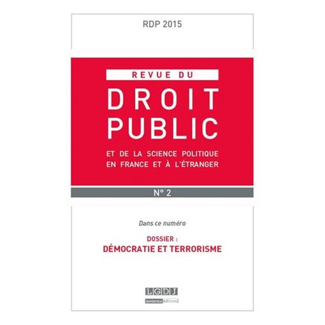 REVUE DU DROIT PUBLIC N 2 2015