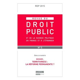 REVUE DU DROIT PUBLIC N 5 2015