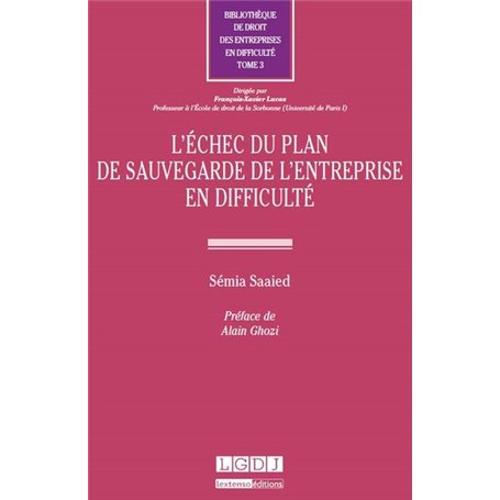 l'échec du plan de sauvegarde de l'entreprise en difficulté