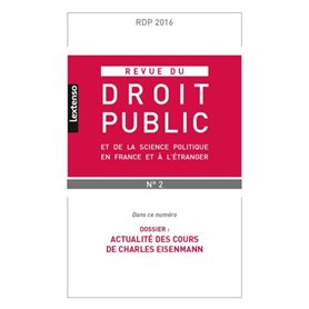 REVUE DU DROIT PUBLIC N 2 2016