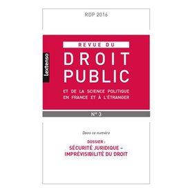 REVUE DU DROIT PUBLIC N 3 2016