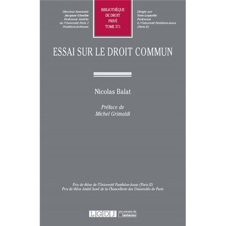 ESSAI SUR LE DROIT COMMUN