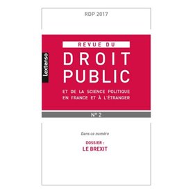 REVUE DU DROIT PUBLIC N 2 2017