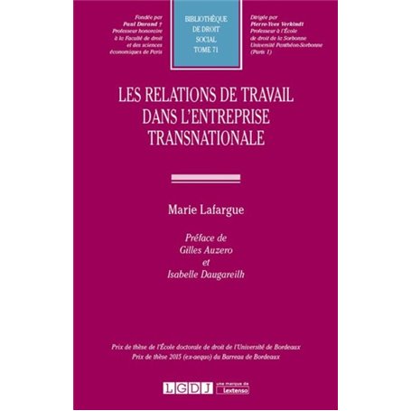 LES RELATIONS DE TRAVAIL DANS L'ENTREPRISE TRANSNATIONALE