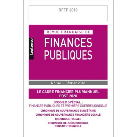 REVUE FRANÇAISE DE FINANCES PUBLIQUES N 141 - 2018