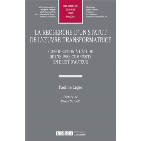 LA RECHERCHE D UN STATUT DE L OEUVRE TRANSFORMATRICE