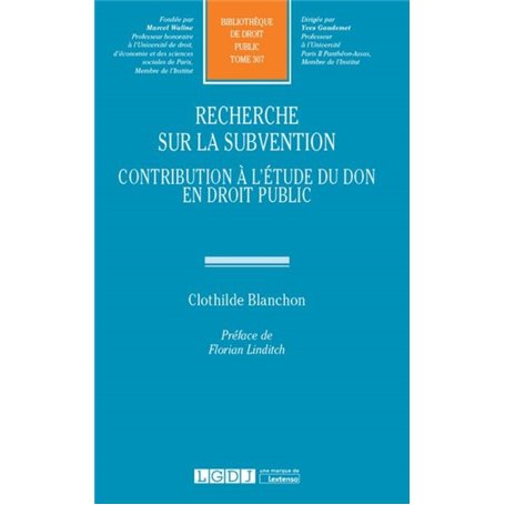 RECHERCHE SUR LA SUBVENTION