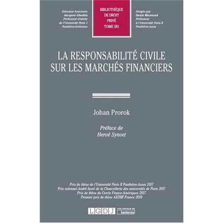 LA RESPONSABILITE CIVILE SUR LES MARCHES FINANCIERS