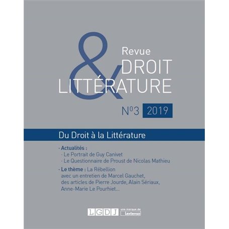 Revue Droit & Littérature N° 3-2019