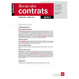 REVUE DES CONTRATS N 1-2019