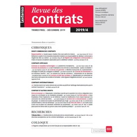 Revue des contrats RDC N°4-2019