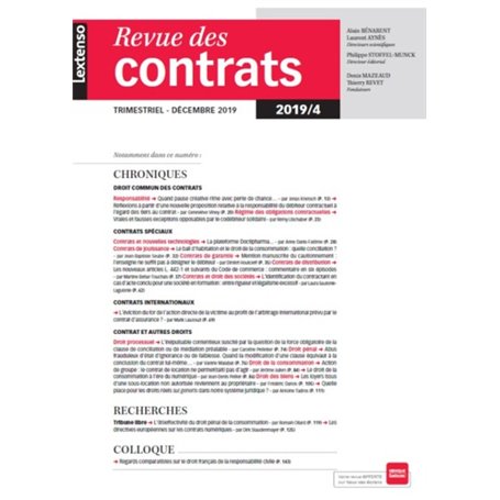 Revue des contrats RDC N°4-2019