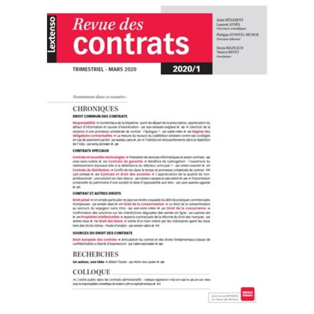 Revue des contrats N°1-2020