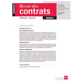 REVUE DES CONTRATS N 2-2020