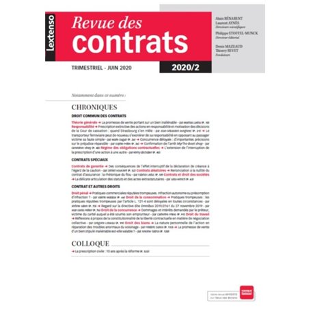 REVUE DES CONTRATS N 2-2020